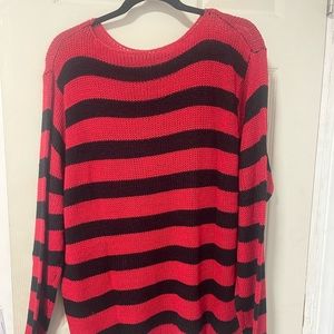 Striped ripped sweater